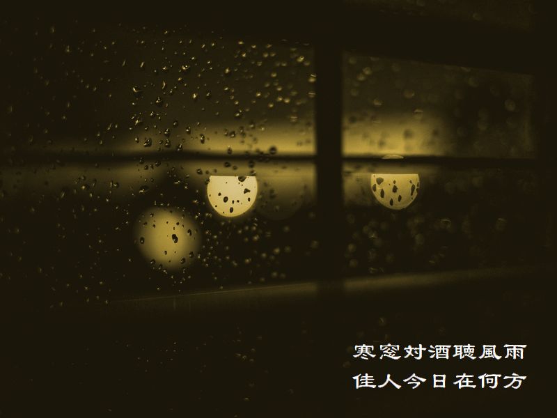 寒窓対酒聴風雨，佳人今日在何方