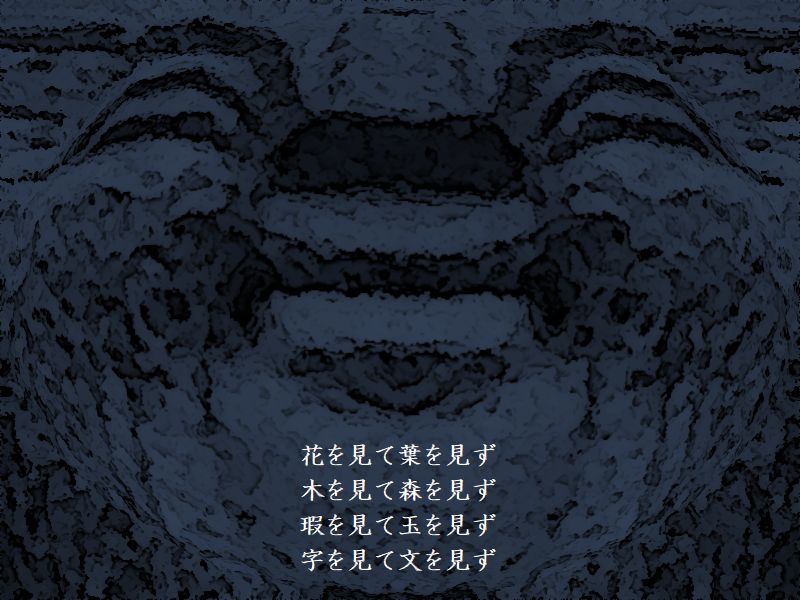 花を見て葉を見ず，木を見て森を見ず，瑕を見て玉を見ず，字を見て文を見ず