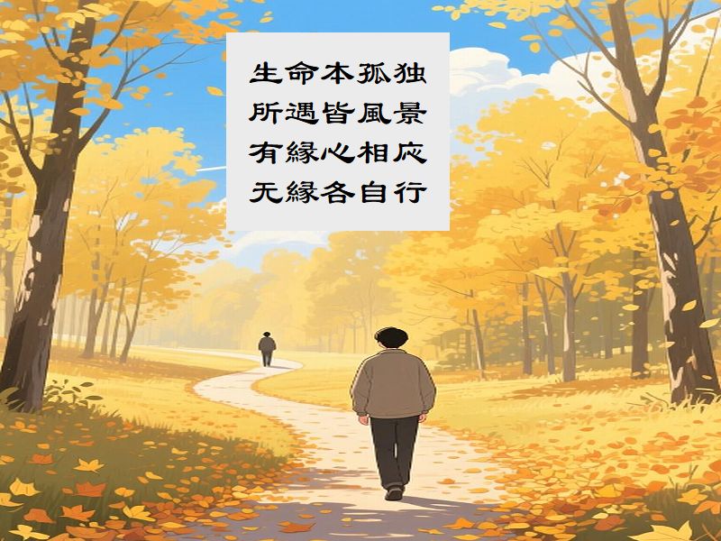 生命本孤独,所遇皆風景,有縁心相応,无縁各自行
