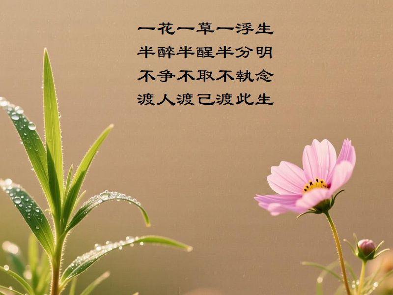 一花一草一浮生,半醉半醒半分明,不争不取不執念,渡人渡己渡此生