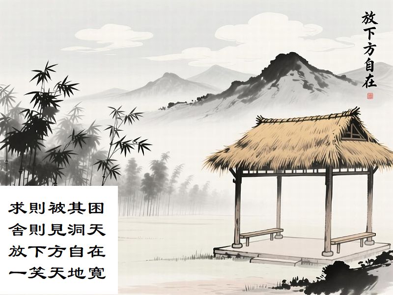 求則被其困,舎則見洞天,放下方自在,一笑天地寛