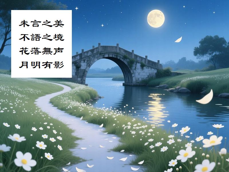 未言之美,不語之境,花落無声,月明有影