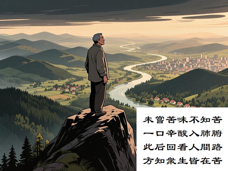 未嘗苦味不知苦，一口辛酸入肺腑，此后回看人間路，方知衆生皆在苦