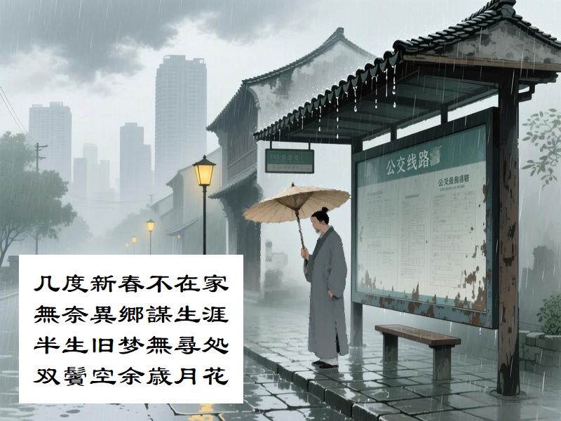 幾度も新春を家ならず